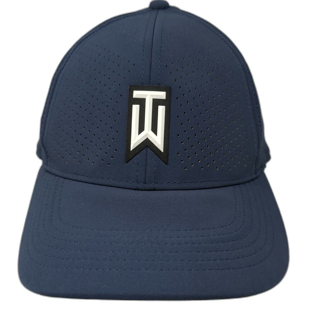 Nike Baseball Cap Blue XL Tiger Woods Performance Perforated TW Logo Hat Stretch